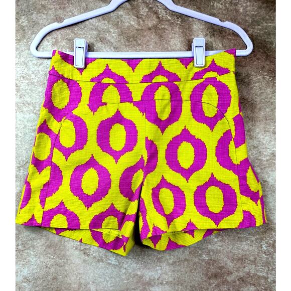 Anthropologie 'Cartonnier' Tailored Remy Shorts Hot Pink Yellow Green sz 4 - Picture 10 of 16